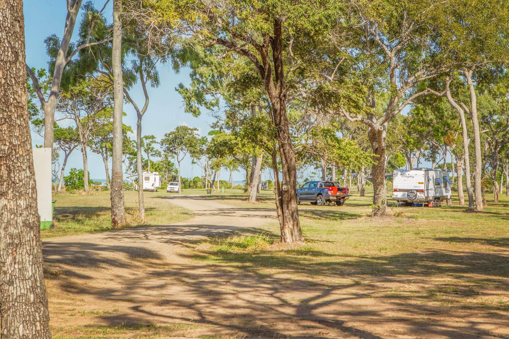Spacious, shady caravan sites